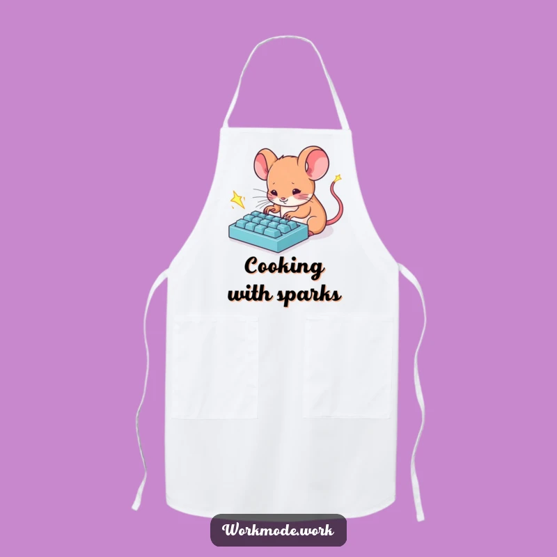 Funny Mouse Chef Apron: Kitchen wear with a typing theme, perfect funny gift for cooks.