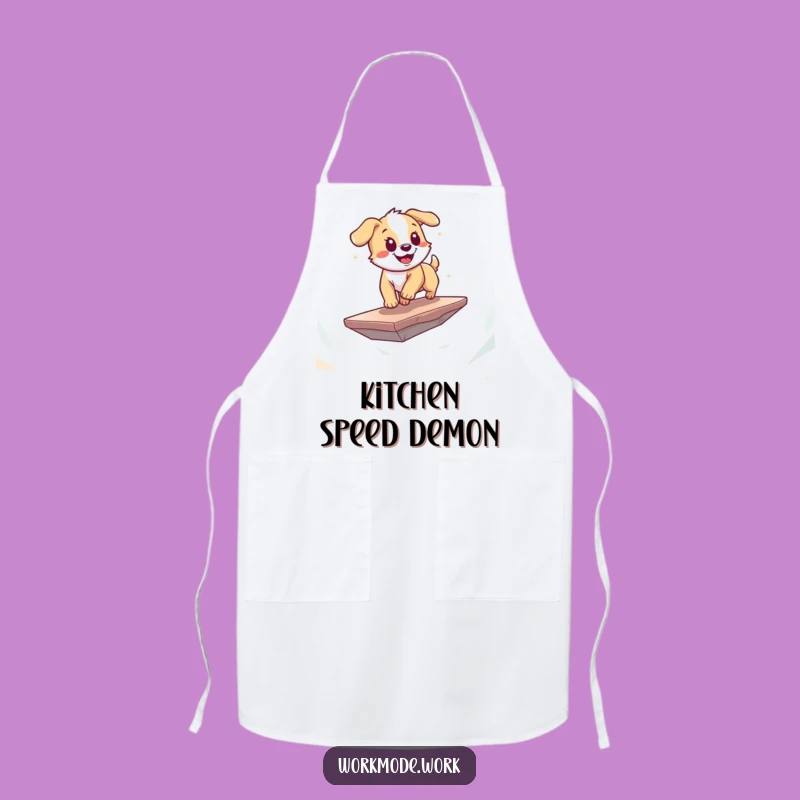 Funny Puppy Apron: Chef Pup Zooming, Humorous Funny Gift for Kitchen Fun
