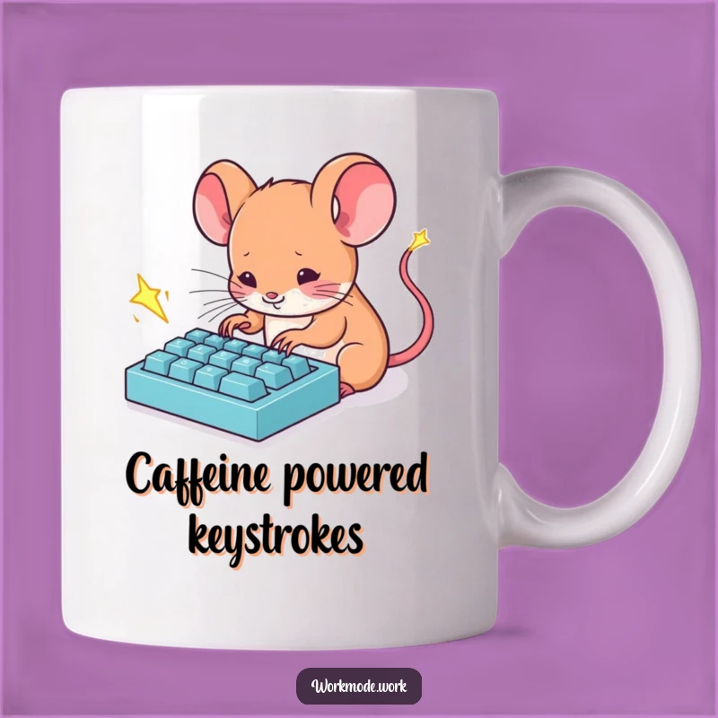 Funny Mouse Typist Mug: Hilarious keyboard graphic, perfect funny gift for speedy writers.