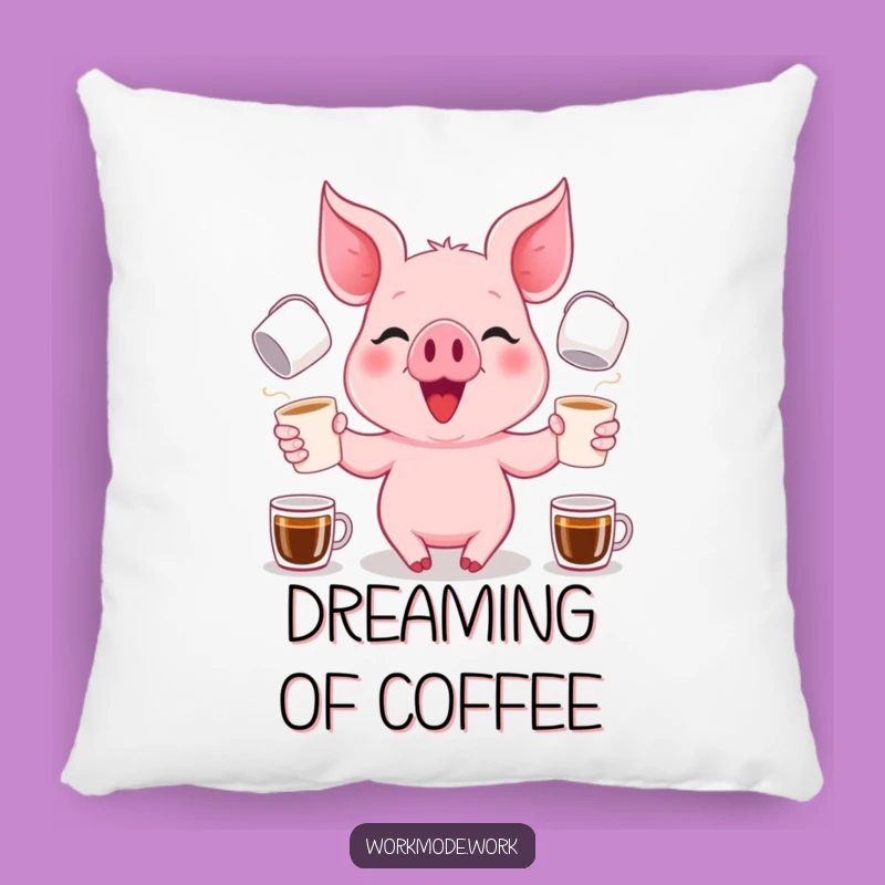 Funny Piglet Coffee Juggler Pillow: Comfy Cuddles and Coffee Kicks