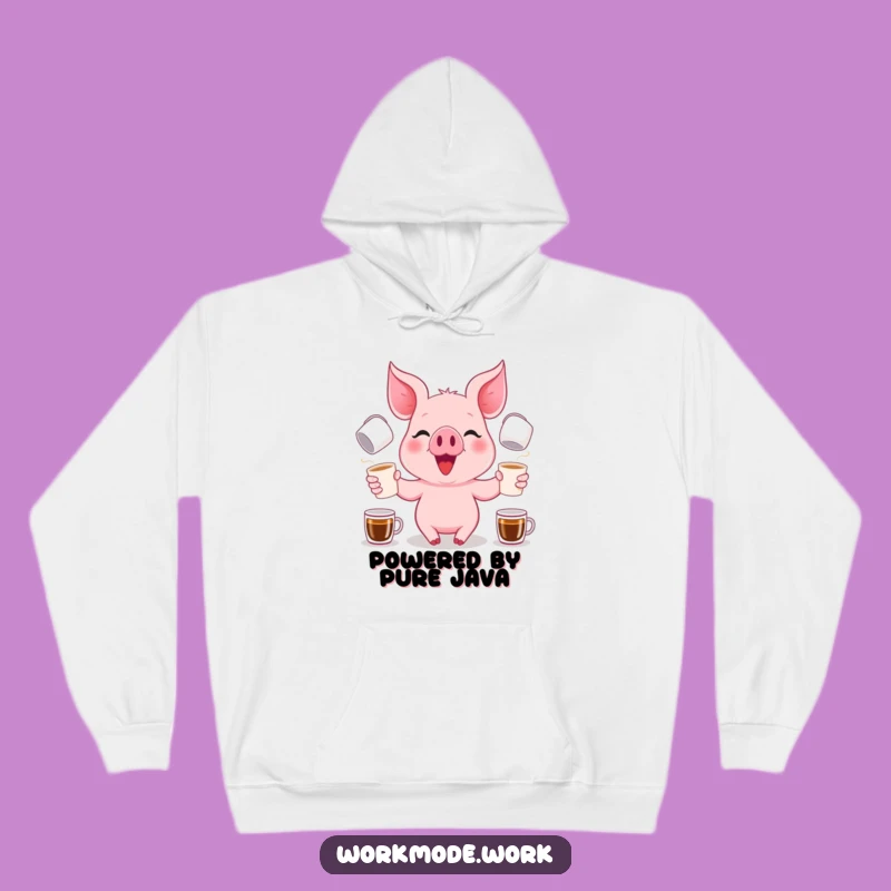 Cozy Funny Piglet Coffee Juggler Hoodie: Warmth and Laughter Guaranteed