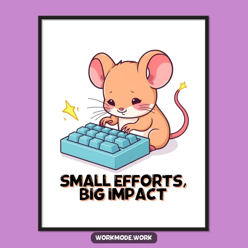 Free Printable Wall Art: Energetic Mouse Typing Sparks Downloadable Art