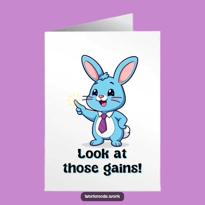 Free Printable Congrats Card: Bunny Investor - Funny Success Download!
