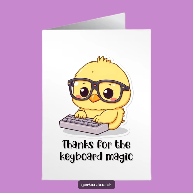 Free Printable Thank You Card: Chick Typist - Funny Gratitude Download!