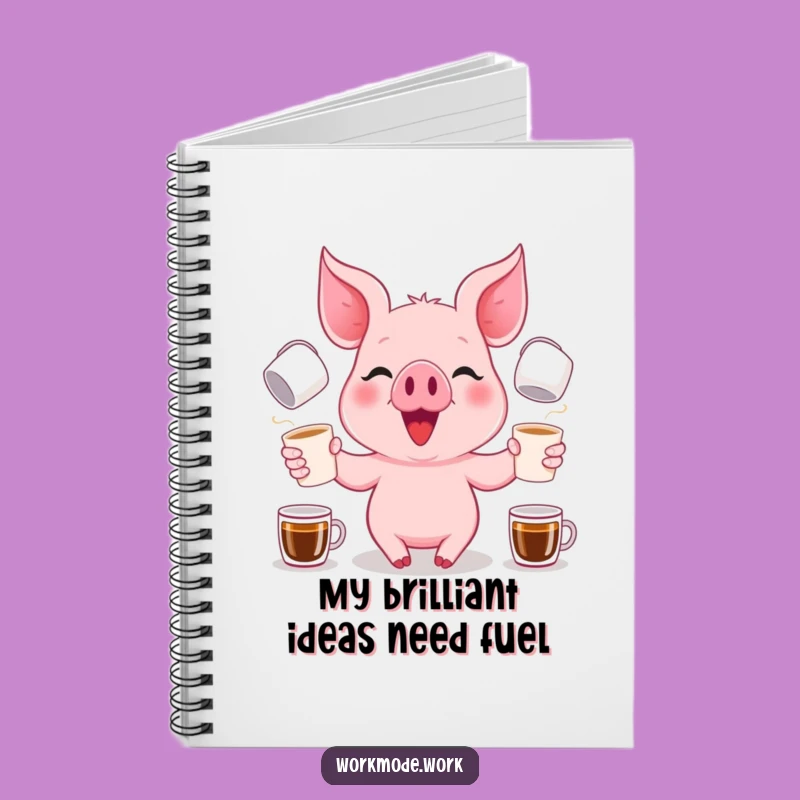 Funny Piglet Coffee Juggler Notebook: Organize Your Thoughts with Caffeine Cheer