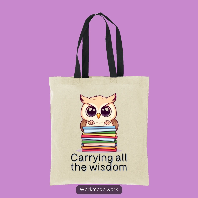 Funny Owl Tote Bag: Curious Analyst Owl Studying Papers, Chic Funny Gift for Books